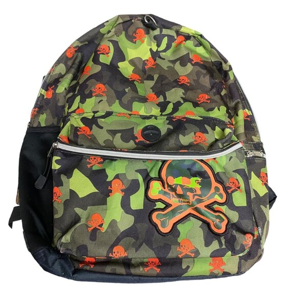 Star Point By Mojo Backpack With 4 Zipper Pockets Camouflage Crossbones Skulls - Picture 1 of 12